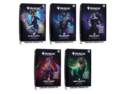 mtg foundations starter commander deck englisch set alle 5 decks