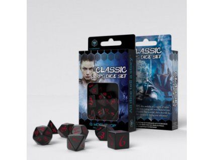 Q-Workshop - Classic RPG Dice Set (7 dice) černá/červená