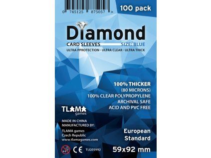 TLAMA games - Obaly na karty Diamond Blue: European Standard (59x92 mm)