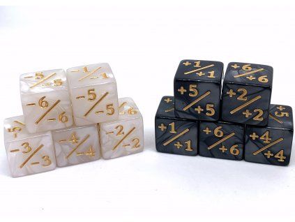 Sada kostek/counterů Pearl D6 +/-