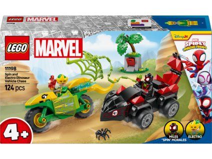 LEGO® Marvel Spin, Electro a honička s dinosauřím vozidlem 11198