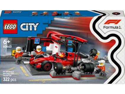 LEGO® City Zastávka v boxech F1® a personál s vozem Ferrari 60443