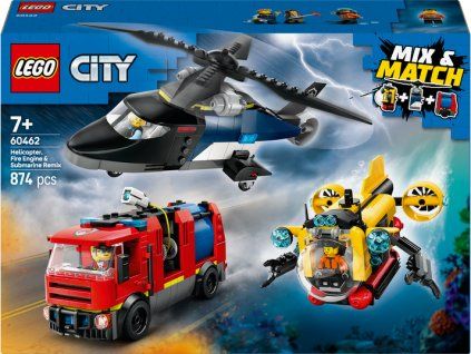 LEGO® City Remix: Helikoptéra, hasičský vůz a ponorka 60462